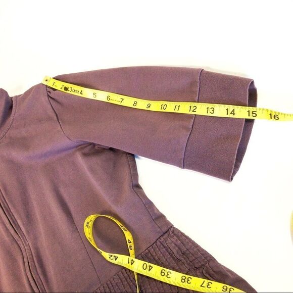 Purple Cropped Front Zip Jacket Top Sz L - Picture 8 of 11